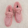 Warm Designer Ladies Outdoor Fluffy Women Shoes Faux Fur Moccasins for Ladies