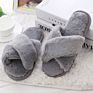 Warm Faux Fur Woman Slippers Ladies Cross Soft Plush Female Open Toe Furry Slipper