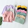 Warm Fleece Children Boy Girl Kids Plain Kid Logo Pullover Sweatshirt