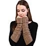 Warm Long Fingerless Gloves Women Knitted Arm Warmers Gloves Mittens