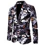 Western Style Autumn Men's Animal Printed Blazers Slim Fit Casual Blazers for Men