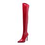 Wetkiss Ready to Ship Moq 1 Pair Stiletto Shoes Red Latex Fetish Boots Long Tube over Knee Boots Women Boots Night Club