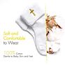 White Boys Baptism Christening Socks with Cross Embroidery