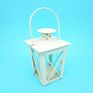 White Mini X Type Metal Lantern Tealight Candle Holder