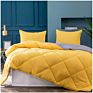 Wholesales Design Solid Color Microfiber 2-Tone Reversible down Alternative Filling 3Pcs Quilt Set