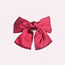 Wine Red Satin Bow Barrettes Three-Layer Ribbon plus Size Fabric Craft Steel Clip Student Spring Clip