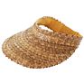 Woman Beach Sun Visor Uv Protection Outdoor Natural Raffia Straw Rattan Leaf Palm Straw Hat