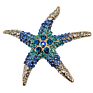 Woman Gift Clear Crystal Customized Mixed Colorful Full Rhinestone Starfish Pins Men Brooch