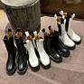 Women Ankle Boots Warm Snow Shoes Black White Boots Pu Leather Ladies Platform Booties Fur High Heels