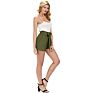 Women Bowknot Tie High Waist Casual Shorts A-Line Shorts with Pockets