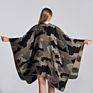 Women Camouflage Pattern Blanket Wrap Cozy Open Front Poncho Scarf Wrap Shawl Women's Autumn Shawl Knit Wrap Shawl