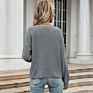 Women Casual Knitted Cardigan Sweater Solid Basic Fall Pullovers Long Sleeve V Neck Sweater