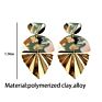 Women Design Morandi Texture Marble Pattern Soft Ceramic Vintage Clay Earrings