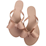 Women Flip-Flops Pearls Bow Sandals Beach Flat Rivets Rain Jelly Gold Pearls