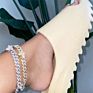Women Gift 14K Gold Plated Sequins Design Cute Tennis Butterfly Anklet Gold
