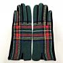 Women Gloves Touch Screen Thick Warm Adult Hand Outdoor Mittens Plaid Gloves