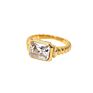 Women Jewelry Multicolor Chunky Twisted Croissant Statement Emerald Ring Colorful Rectangle Crystal Cz Diamond Ring