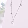 Women Jewelry Necklaces 925 Sterling Silver Moon&Star Moon and Star Necklace