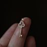 Women Light Luxury Temperament Jewelry Accessories 925 Sterling Silver Pave Crystal Vintage Key Pendant 14K Gold Lock Necklace