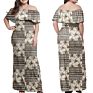Women Maxi Dress Polynesian Hibiscus African Tribal Grey Pattern Dress Maxi Women Size plus Dress Night Women Wear