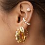 Women Pearl Ear Cuff Earring Bohemian Natural Freshwater Circle Small Clip on Earring No Piercing Fake Cartilage Earring