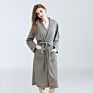 Women Premium Turkish Cotton Waffle Weave Lightweight Kimono Spa Bathrobe