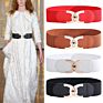 Women Waistband Elastic Ladies Double Buckle Elastic Dress Wide Belt