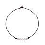 Women White 3 Cultured Freshwater Pearls Choker Necklace on Genuine Leather Cord Knotted Jewelry