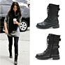 Womens Combat Military Boots Lace up Buckle Boot Shoes