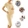 Women's Crew-Neck Crochet Short Sleeves Apron Seamless Casual Dress Pregnant Outerwear Maternity Photo Shoot Dresses