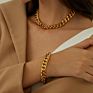 Womens Cuban Link Chain Necklaces Thick Gold Necklace Stainless Steel Chain Chokers Chunky Chain Choker