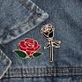 Women's Feminist Motivational Female Pin Red Rose Flower Girl Power Enamel Lapel Pin