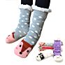 Womens Sherpa Fleece Lining Knit Animal Socks Non Slip Fuzzy Cozy Slipper Socks Fleece-Lined Slipper Socks with Grippers