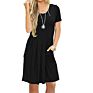 Women's Short-Sleeved Pleated Loose Skirt Casual Dress