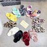 Women's Soft Plush Lightweight House Slippers Non Slip Cross Band Slip on Open Toe Cozy Fur Slides Slippers