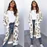 Women's Sweater Leopard Print Knitted Jacket Cardigan Women Cardigan Sweater