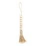 Wood Beads Garland with Jute Tassels Rustic Natural Wooden Bead String Wall Hanging for Far Simple for Christmas White Party