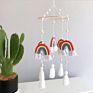 Wood Beads Macrame Rainbow Crib Cot Mobile Nursery Bedding Hanging Baby Mobile