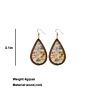 Wood Leopard Leather Hoop Earrings Water Drop Color Leather Wood Hoop Earrings Ins Earrings Gift