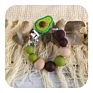 Wooden Avocado Shape Teething Pacifier Chain Baby Silicone Beads Wooden Avocado Rattle Bracelet