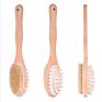 Wooden Boar Bristle Dry Skin Body Brush for Bath Set Massage Spa Brush Exfoliating Brushes