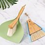 Wooden Broom Natural Sweep Floor Cleaning Dustpan Mini Table Bamboo Wooden Dustpan and Brush Set