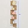 Wooden Corner Shelf 5 Tier Floating Shelves for Wall Easy-To-Assemble Wall Mount Corner Shelves for Bedroom Living Room