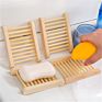 Wooden Soap Holder Storage Soap Rack Bathroom Dishcloth Box Bamboo Wood Soap Dish Jv303