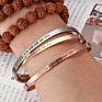 Word "It Is Well with My Soul " Stainless Steel C Shape Bracelet