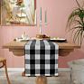 Woven Home Christmas Table Runner Black and White Checked Cotton Checked Cotton Table Runner