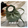 Wrinkled round Handle Pu Leather Handbag for Women Fashionable Designers Hand Bags Ladies Casual Shoulder Bag