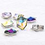 Xichuan Tilted Dice Shaped Ice Cube Fancy Crystal Glass Alloy Back Pendant Necklace Strass Rhistone Diy Decoration Accessories