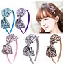 Xufang Kid Leopard Printed Hairbands Handmade Fabric Hair Accessories Girls Big Bow Headbands