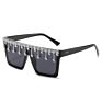 Yiding Squared Uv 400 Protection Rhinestone Oversized Shades Diamond Sunglasses Women Sun Glasses Shades with Rhinestones